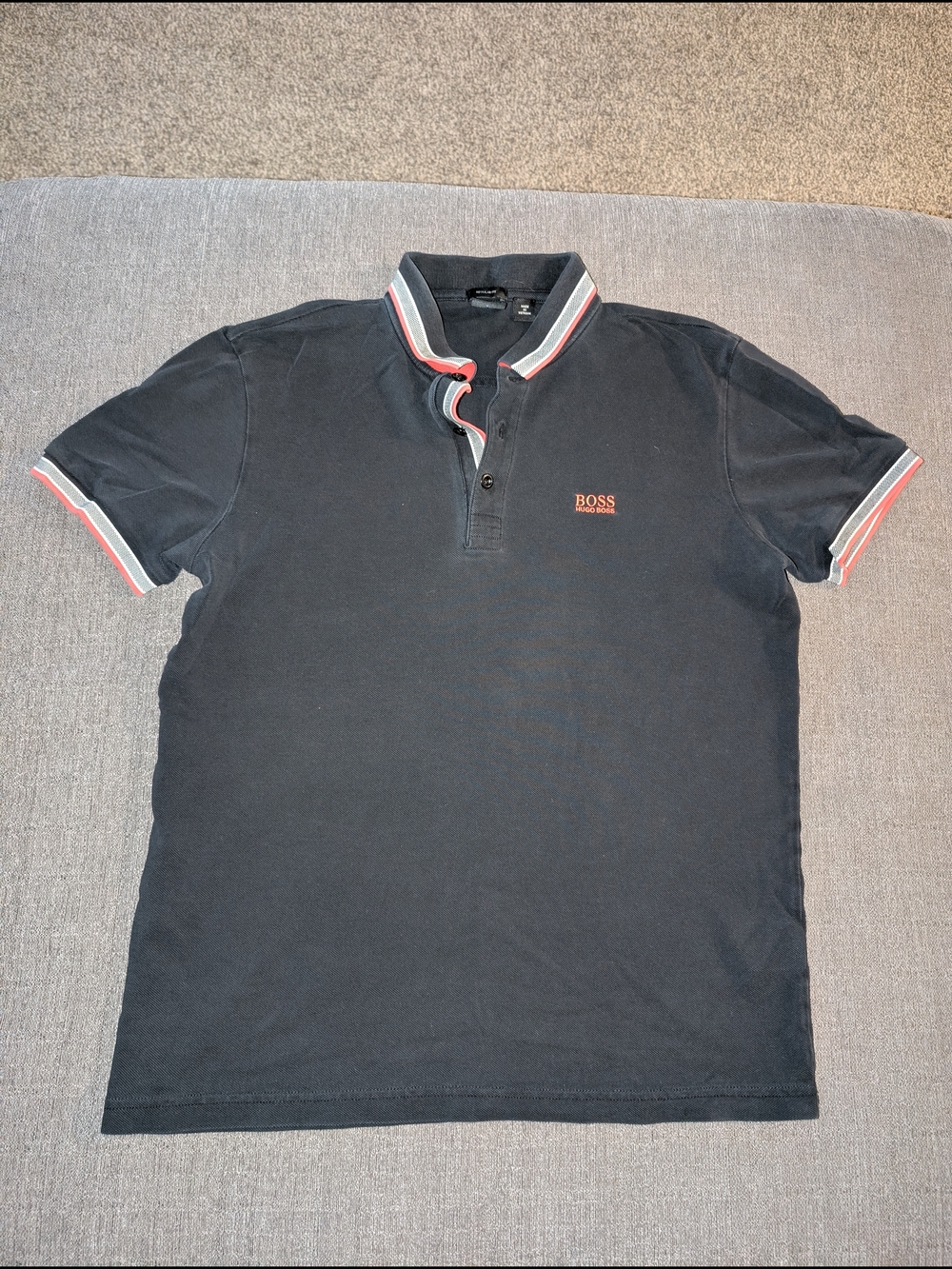 Hugo Boss Black Polo with Red & White Trim